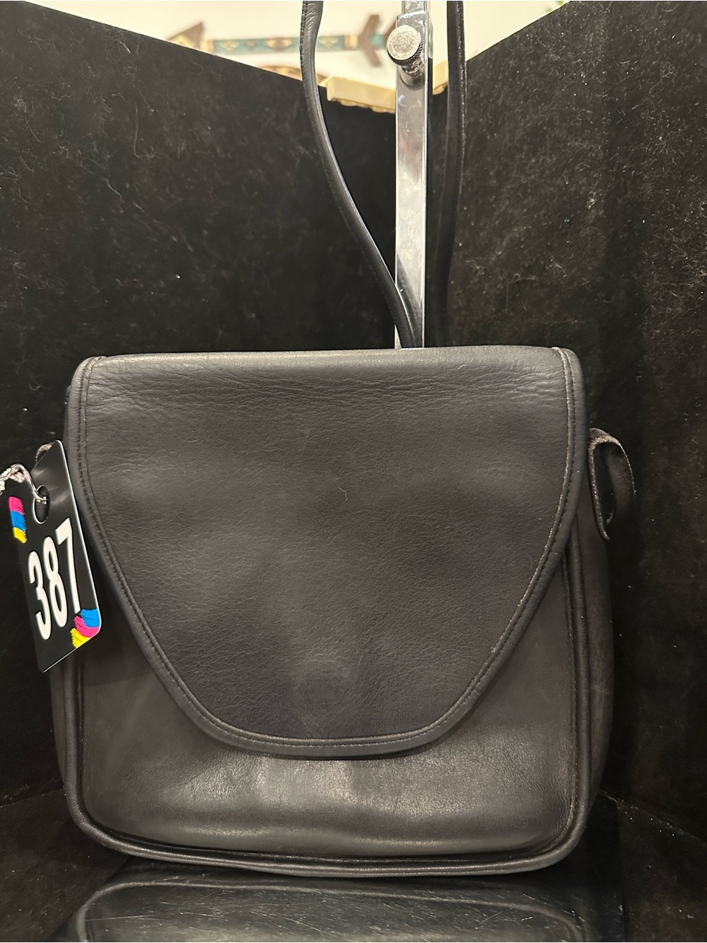 Coach #386 Vintage Lindsey Black Leather Crossbody Bag - Classy Vintage Style